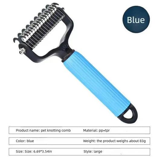 Double-Sided Stainless Steel Detangling Comb – Professional Shedding & Mat Removal Tool for Dogs